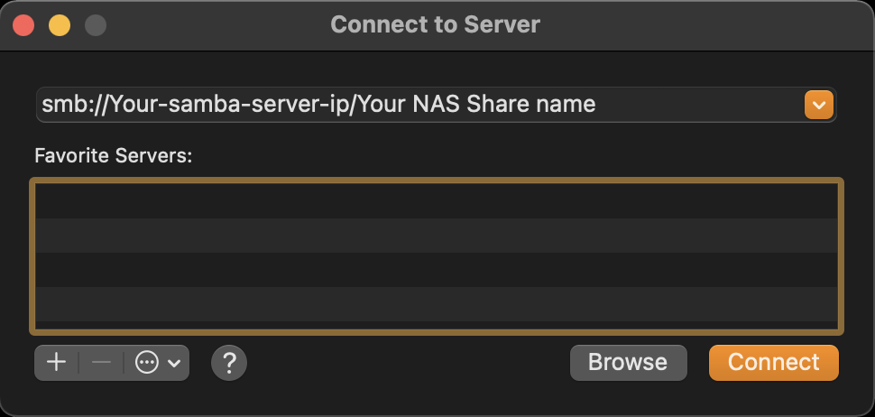 Connect to Server ip and name